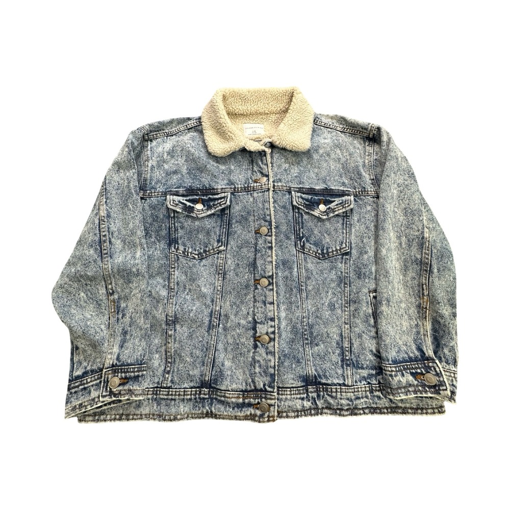 Celebrity Pink Denim Jacket Womens L Blue Acid Wash Cotton Trucker Western